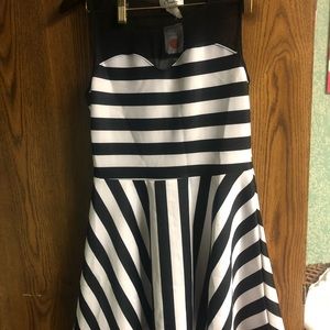 Black and white striped dress